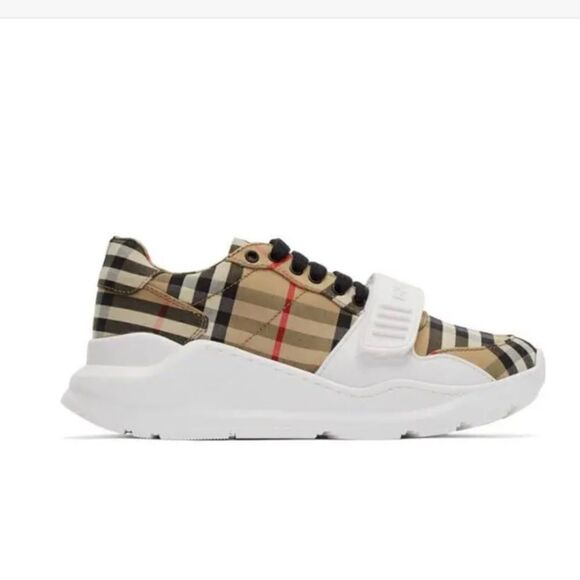 BURBERRY
Beige Check Regis Sneakers - Picture 11 of 11